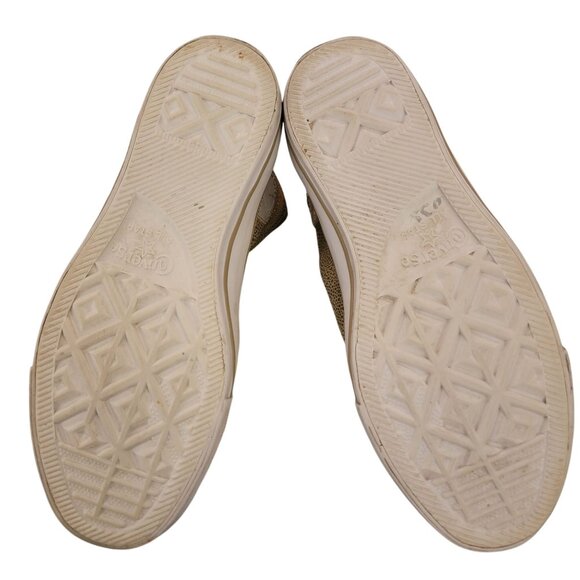 Converse All Star CTAS Shroud Gold Metallic High-Top Sneakers With Zipper Closur - Picture 8 of 9